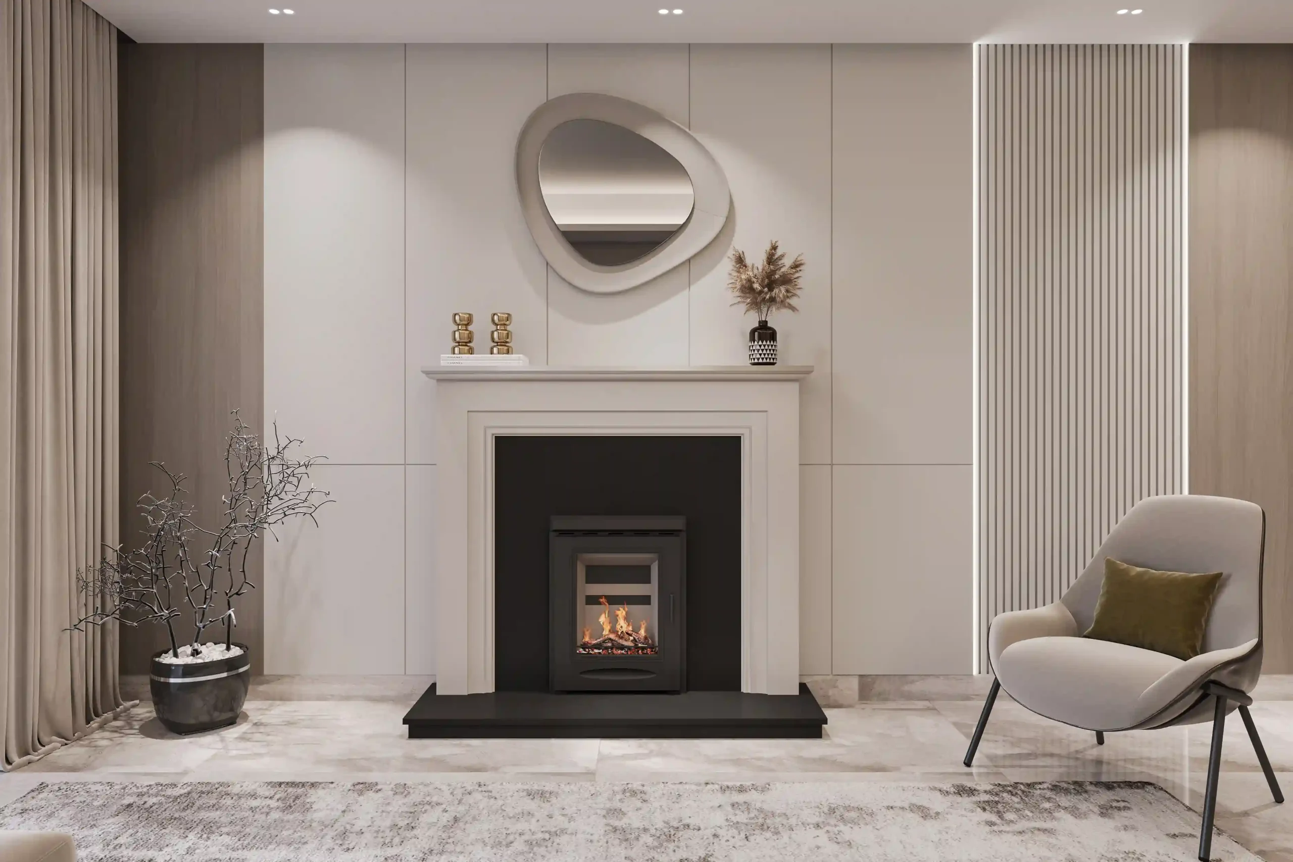 TUSCANY BELINA 5 INSET STOVE N CREMA FIORE