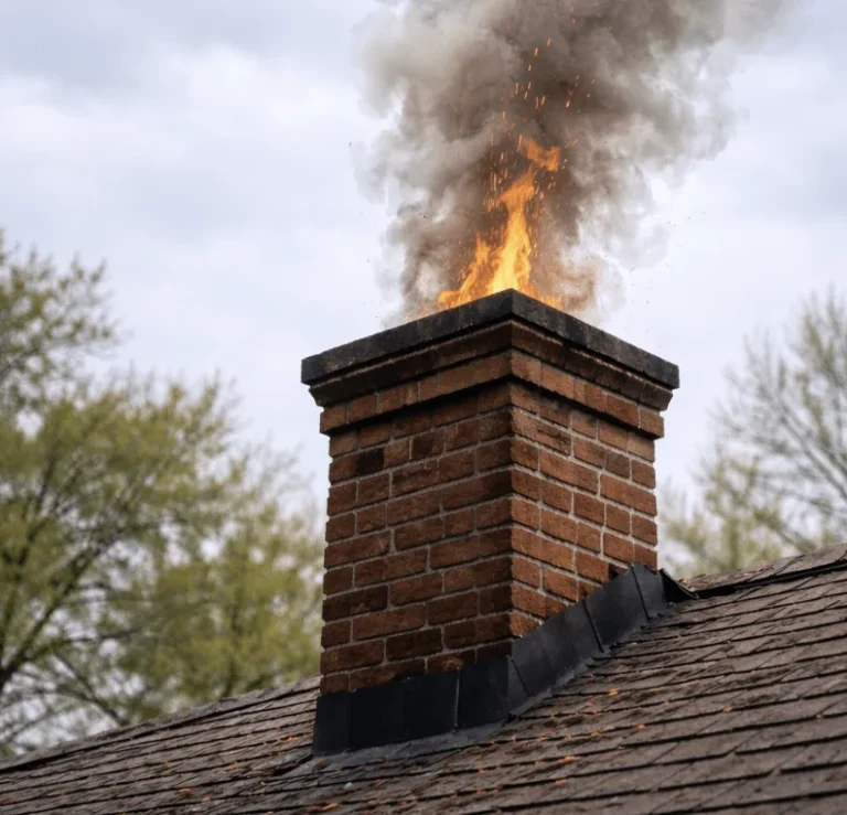 Chimney fire damage
