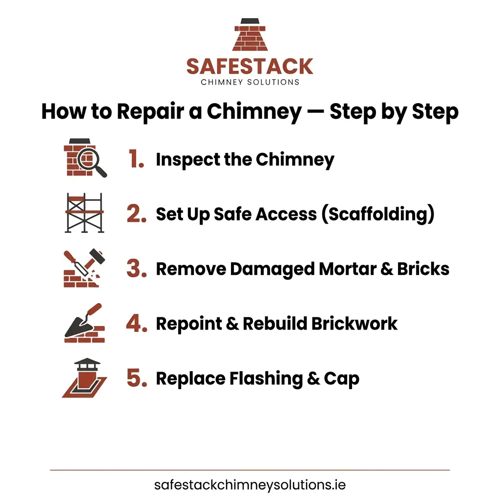 how to repair chimney step by step